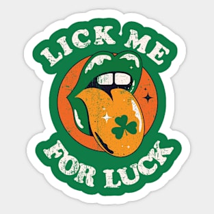 Vintage Lick Me For Luck -Funny St. Pattrick's Day Sticker